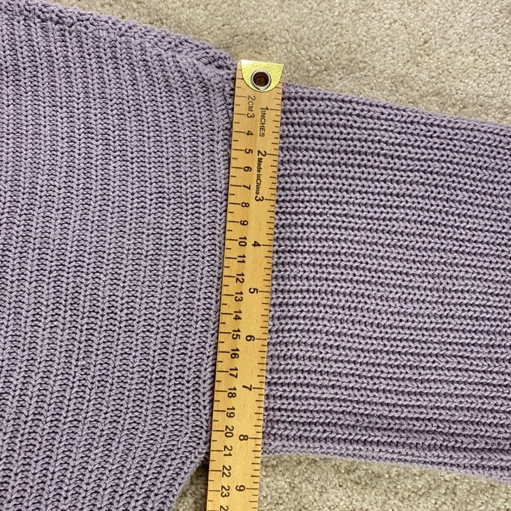 Hollister Mock Neck Sweater Womens Large Shaker Knit Cropped Relaxed Pullover